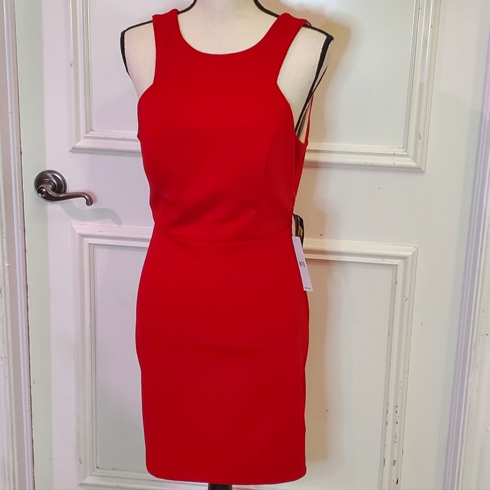 TeezeMe Red Sleeveless Dress w/ Back Cutout,Size 9/10, NWT
